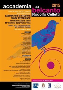 Accademia del Belcanto 'Rodolfo Celletti' 2015: bando di ammissione per voci maschili (tenori, baritoni e bassi) e maestri collaboratori
