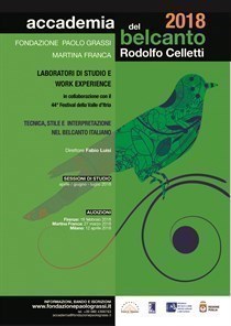 Accademia del Belcanto 'Rodolfo Celletti': aperte le iscrizioni per l'Anno Accademico 2018